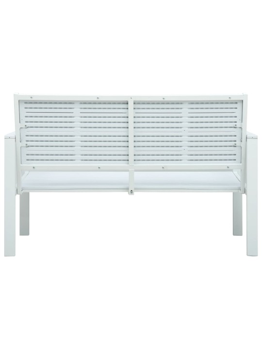 Zahradní lavice 120 cm HDPE bílá dřevěný vzhled