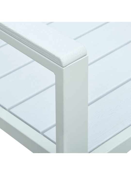 Zahradní lavice 120 cm HDPE bílá dřevěný vzhled