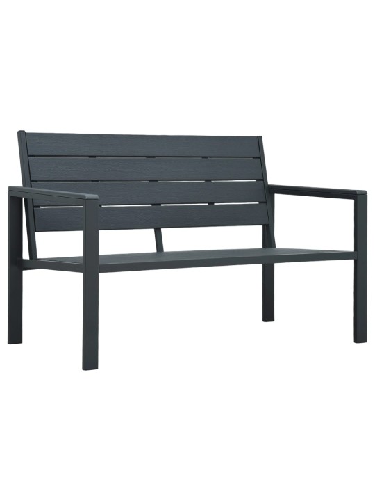 Zahradní lavice 120 cm hdpe šedá dřevěný vzhled