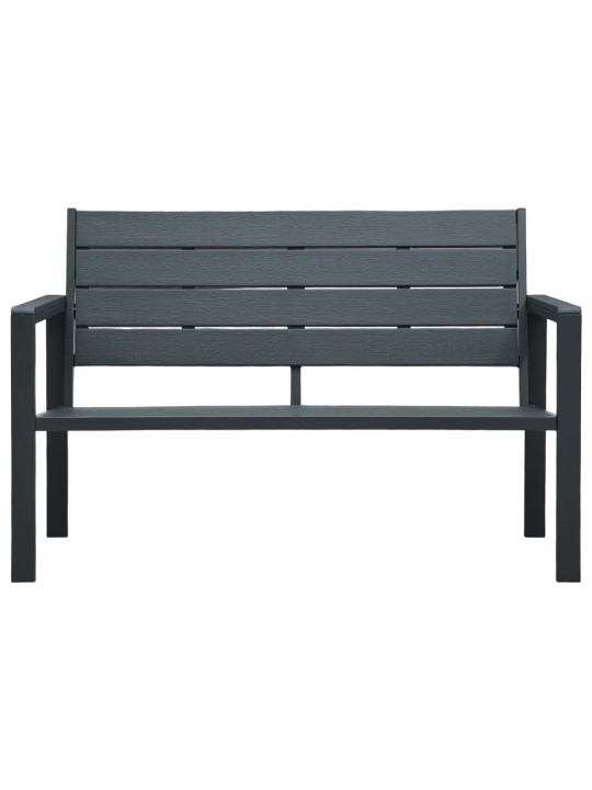 Zahradní lavice 120 cm hdpe šedá dřevěný vzhled