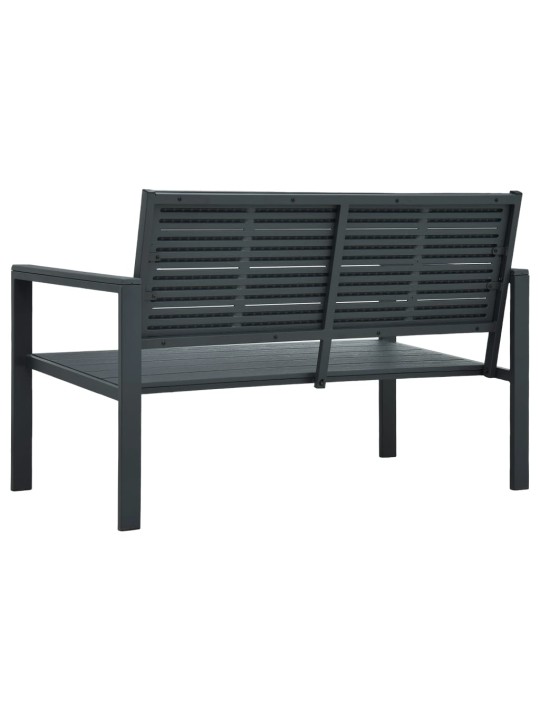 Zahradní lavice 120 cm hdpe šedá dřevěný vzhled