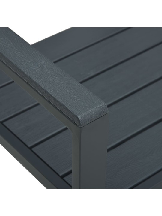 Zahradní lavice 120 cm hdpe šedá dřevěný vzhled