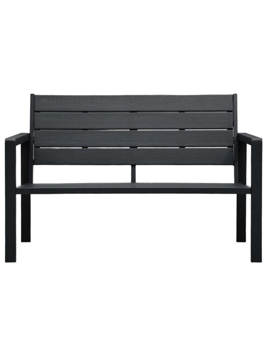 Zahradní lavice 120 cm hdpe černá dřevěný vzhled