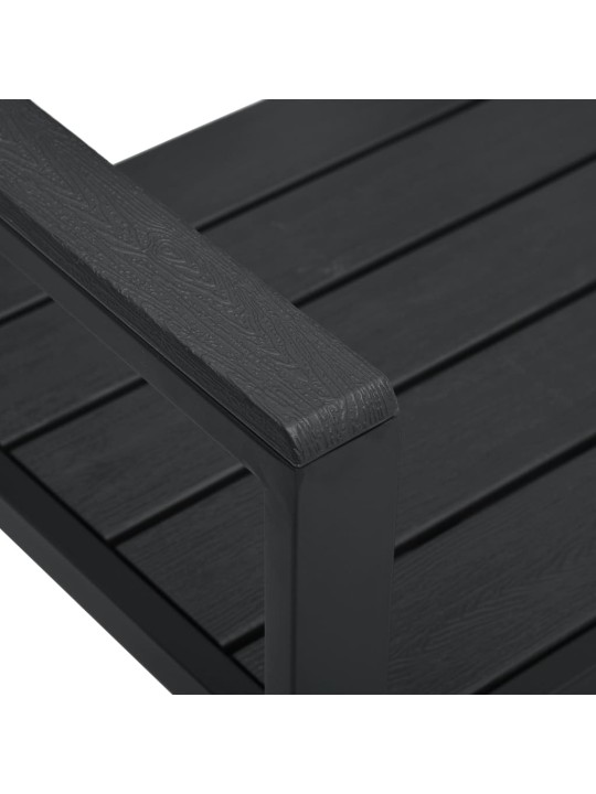 Zahradní lavice 120 cm hdpe černá dřevěný vzhled