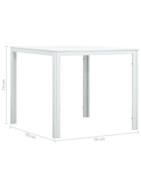 Konferenční stolek bílý 78x78x74 cm HDPE dřevěný vzhled
