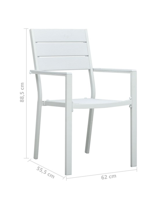 Zahradní židle 4 ks bílé HDPE dřevěný vzhled