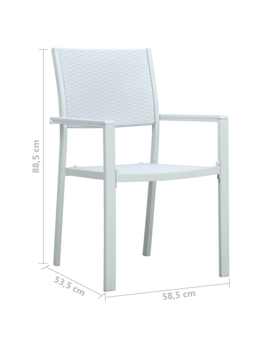 Zahradní židle 4 ks bílé plast ratanový vzhled