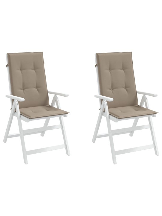 Podušky na židli vysoké opěradlo 2 ks taupe 120x50x3 cm textil