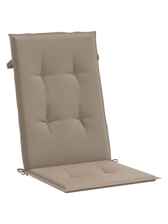 Podušky na židli vysoké opěradlo 2 ks taupe 120x50x3 cm textil