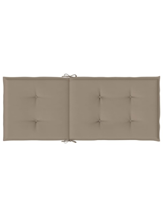 Podušky na židli vysoké opěradlo 2 ks taupe 120x50x3 cm textil