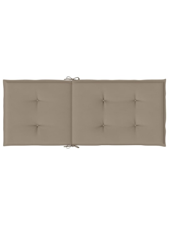 Podušky na židli vysoké opěradlo 4 ks taupe 120x50x3 cm textil