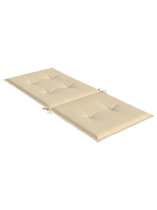 Podušky na židli vysoké opěradlo 4 ks béžové 120x50x3 cm textil