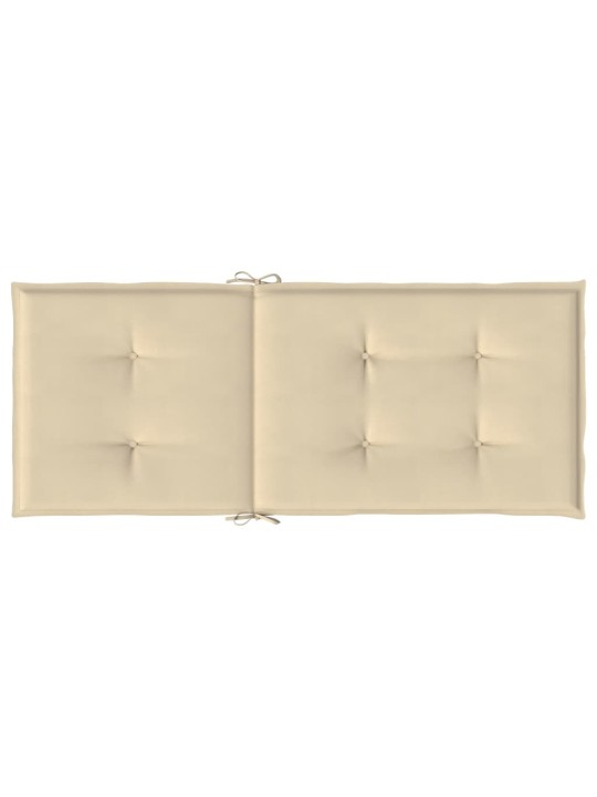 Podušky na židli vysoké opěradlo 4 ks béžové 120x50x3 cm textil