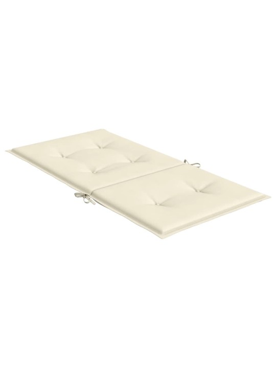 Podušky na židli nízké opěradlo 4 ks krémové 100x50x3 cm oxford
