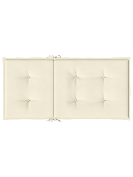 Podušky na židli nízké opěradlo 4 ks krémové 100x50x3 cm oxford