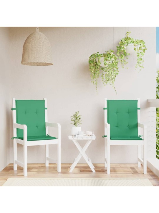 Podušky na židli nízké opěradlo 2 ks zelené 100x50x3 cm oxford
