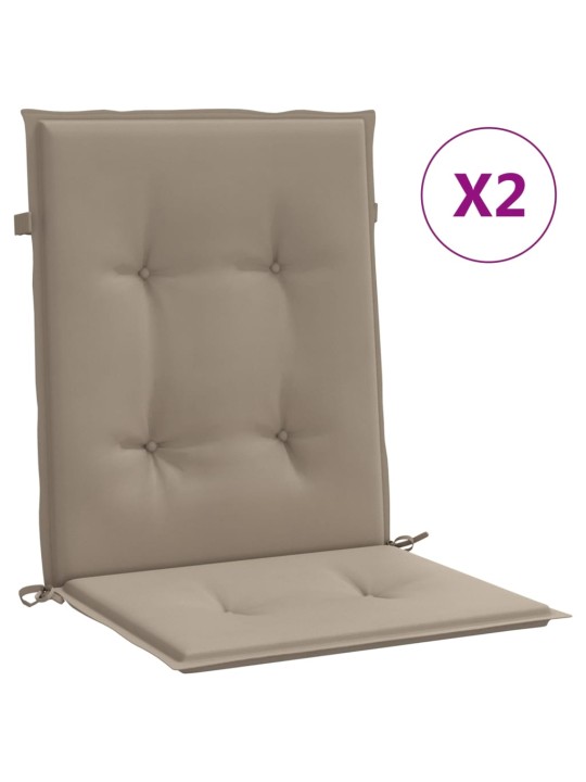 Podušky na židli nízké opěradlo 2 ks taupe 100x50x3 cm oxford