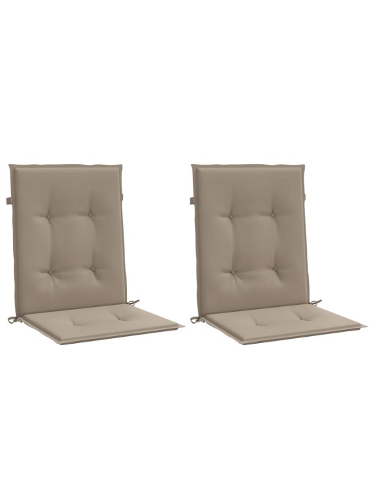 Podušky na židli nízké opěradlo 2 ks taupe 100x50x3 cm oxford