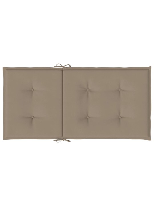 Podušky na židli nízké opěradlo 2 ks taupe 100x50x3 cm oxford