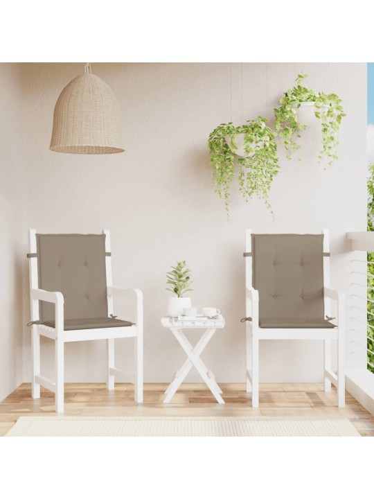 Podušky na židli nízké opěradlo 2 ks taupe 100x50x3 cm oxford