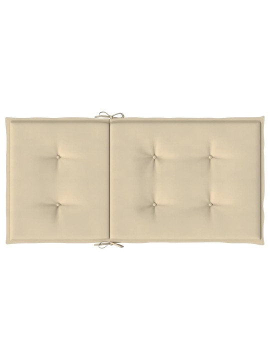 Podušky na židli nízké opěradlo 4 ks béžové 100x50x3 cm oxford