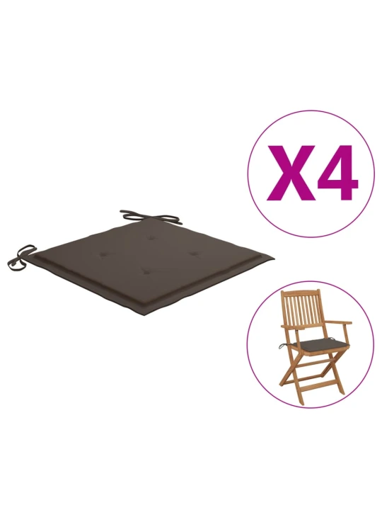 Podušky na zahradní židli 4 ks taupe 40x40x4 cm látka oxford