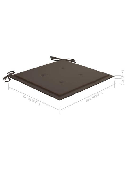 Podušky na zahradní židli 4 ks taupe 40x40x4 cm látka oxford