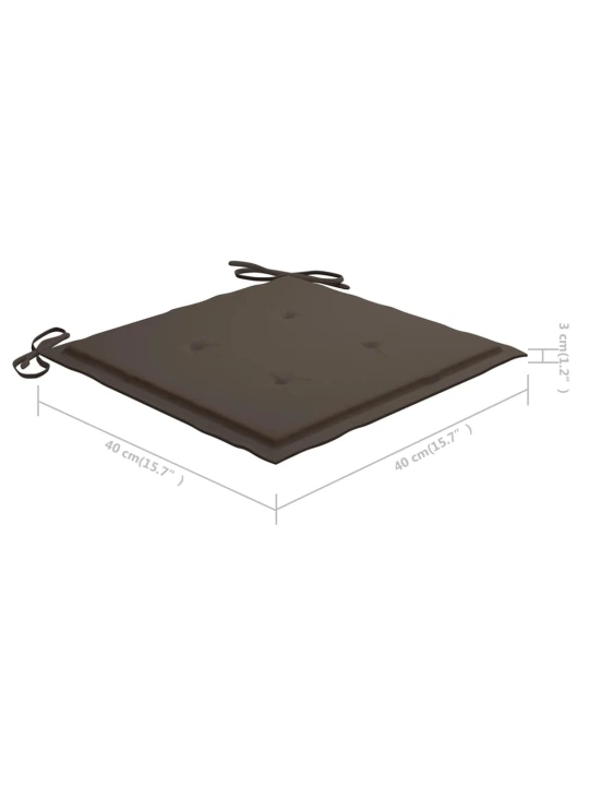 Podušky na zahradní židli 4 ks taupe 40x40x4 cm látka oxford