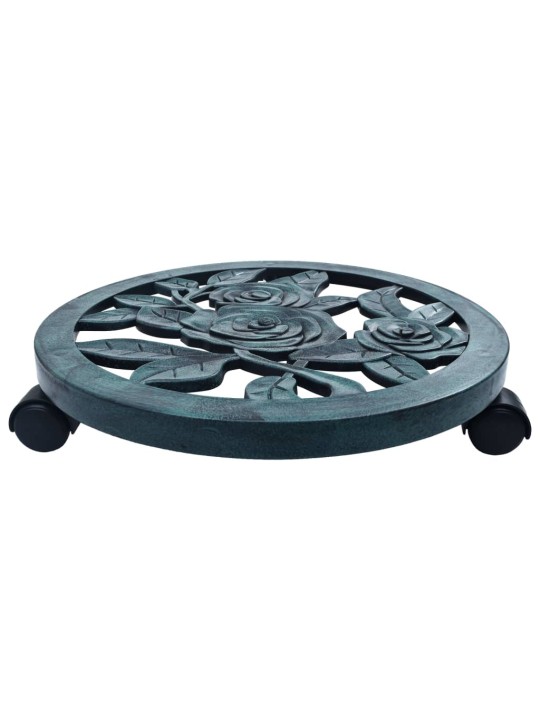 Vozíky pod květináč 6 ks zelené 38 cm plast