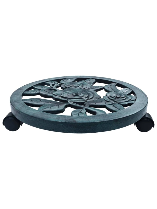 Vozíky pod květináč 6 ks zelené 38 cm plast