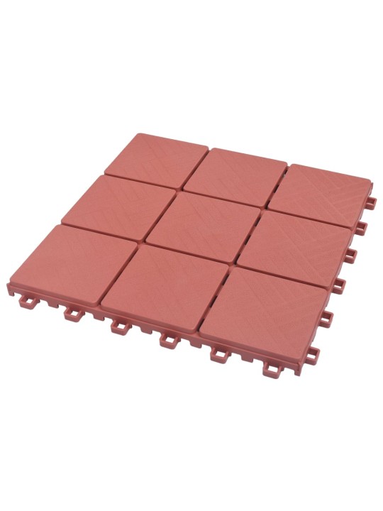 Terasové dlaždice 10 ks červené 30,5 x 30,5 cm plast