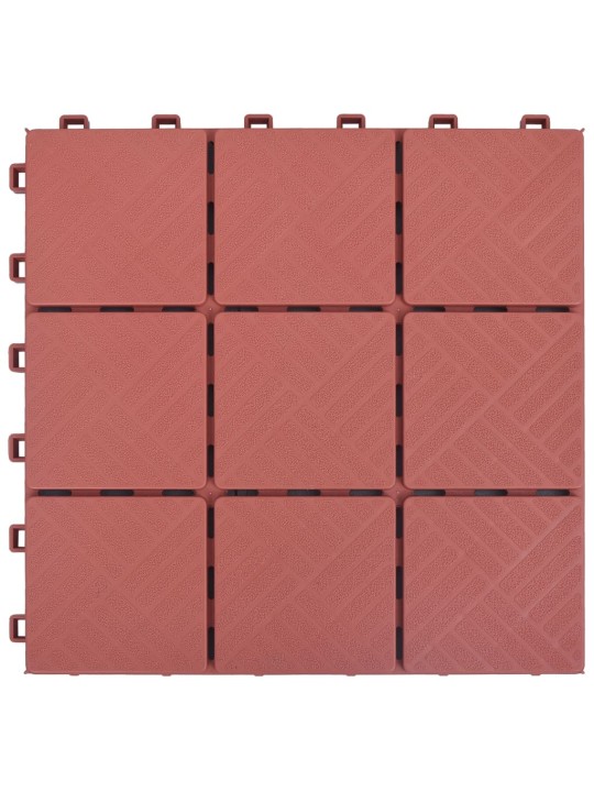 Terasové dlaždice 10 ks červené 30,5 x 30,5 cm plast