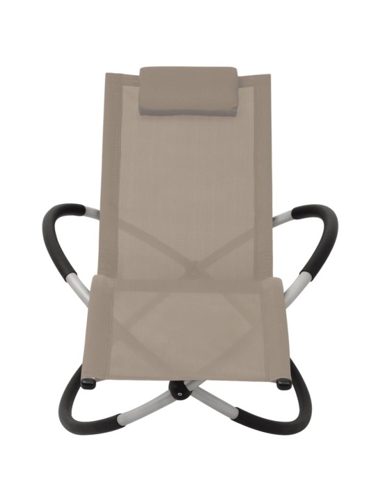 Zahradní lehátko geometrické ocel taupe