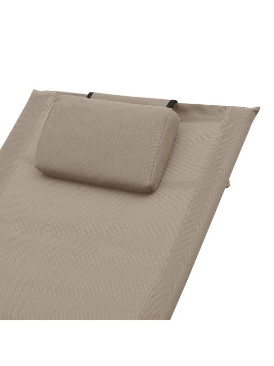 Zahradní lehátko s polštářkem taupe textilen