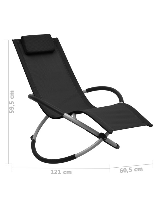 Dětské zahradní lehátko ocel černé