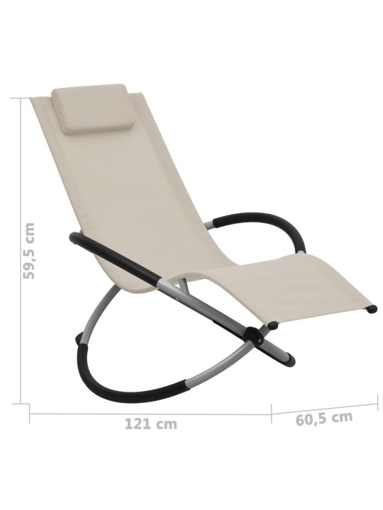 Dětské zahradní lehátko ocel krémové