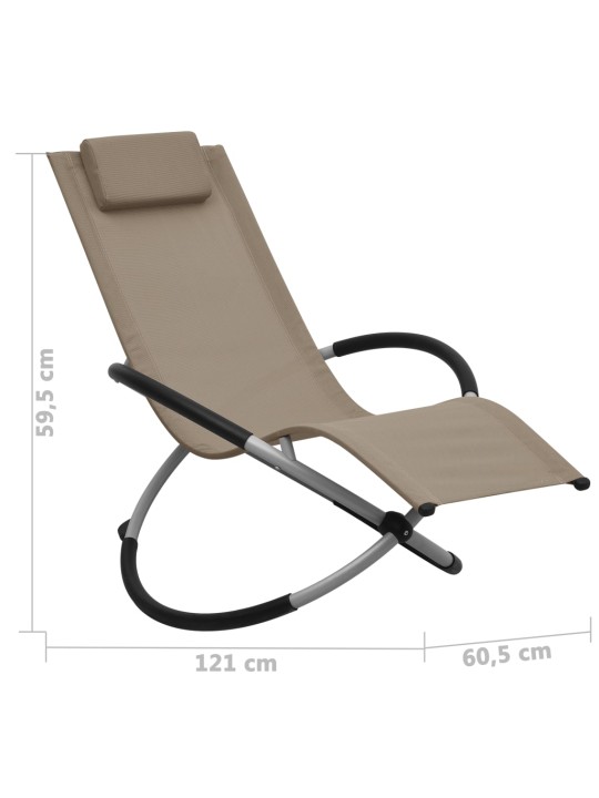 Dětské zahradní lehátko ocel taupe