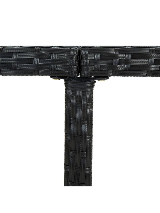 5dílný zahradní jídelní set s poduškami polyratan černý