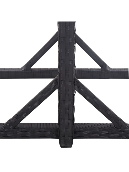 Zahradní stůl černý 110 x 53 x 72 cm sklo a polyratan