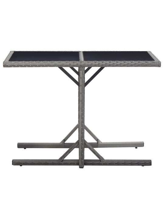 Zahradní stůl antracitový 110 x 53 x 72 cm sklo a polyratan