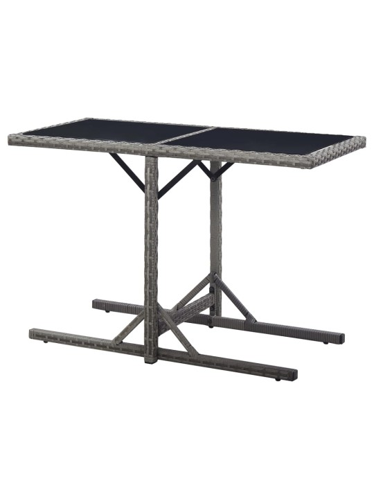 Zahradní stůl antracitový 110 x 53 x 72 cm sklo a polyratan