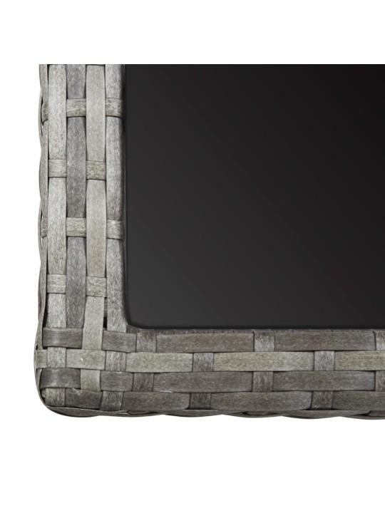 Zahradní stůl antracitový 110 x 53 x 72 cm sklo a polyratan