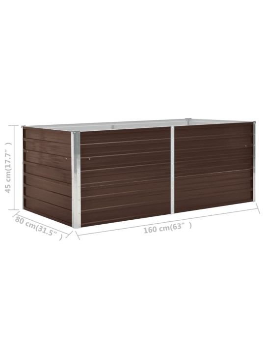 Vyvýšený zahradní truhlík 160x80x45 cm pozinkovaná ocel hnědý