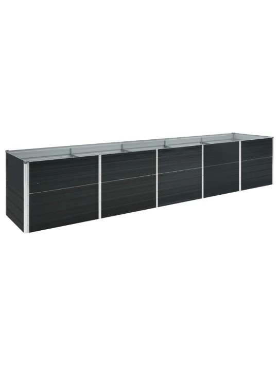 Vyvýšený záhon pozinkovaná ocel 400 x 80 x 45 cm antracitový