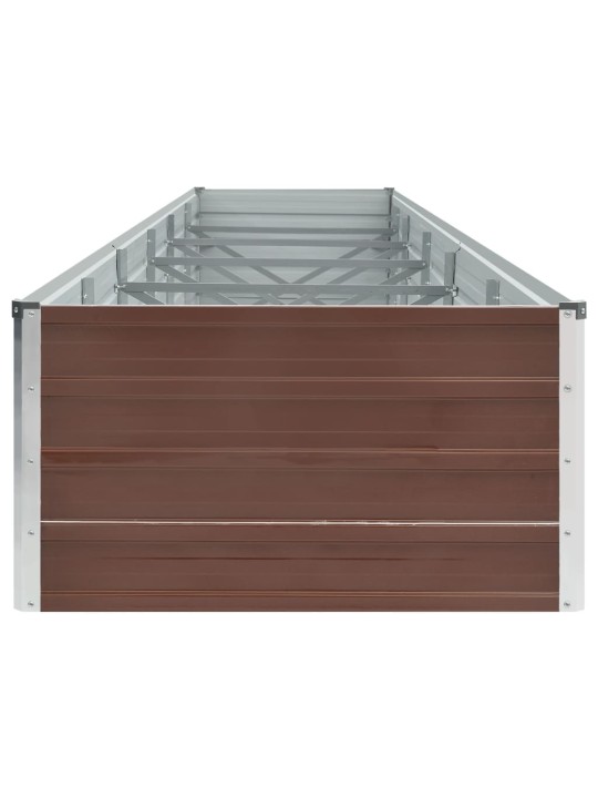 Vyvýšený záhon pozinkovaná ocel 480 x 80 x 45 cm hnědý