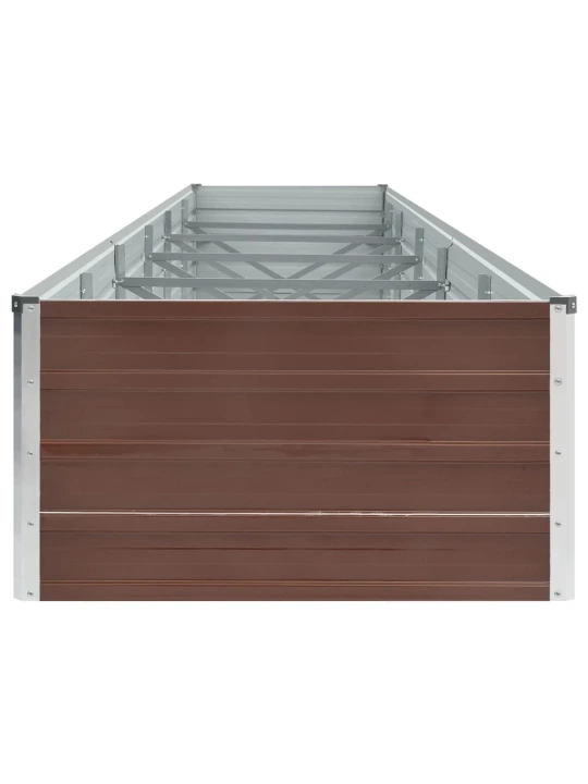 Vyvýšený záhon pozinkovaná ocel 480 x 80 x 45 cm hnědý