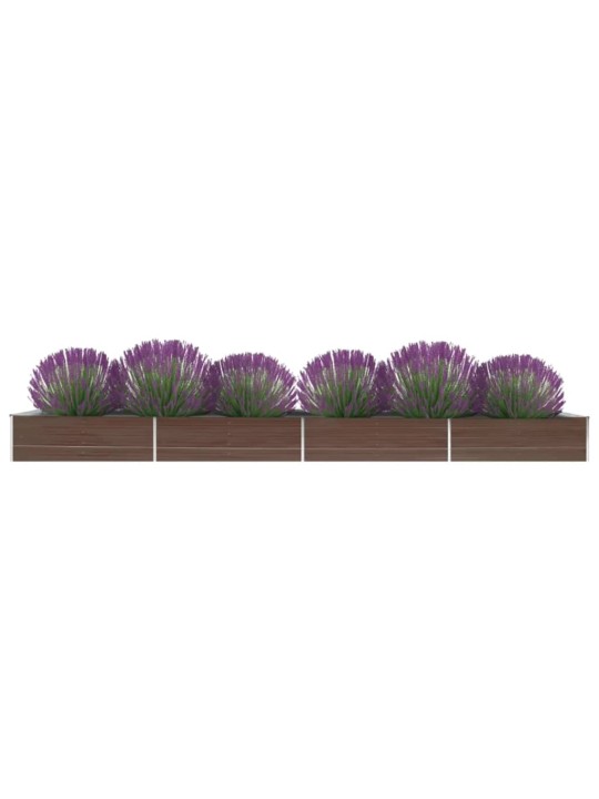 Vyvýšený záhon pozinkovaná ocel 600 x 80 x 45 cm hnědý
