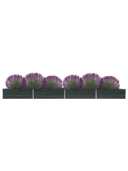 Vyvýšený záhon pozinkovaná ocel 600 x 80 x 45 cm antracitový