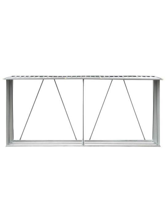 Zahradní kůlna na dříví pozinkovaná ocel 330x84x152 cm zelená