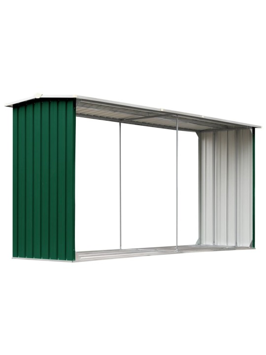 Zahradní kůlna na dříví pozinkovaná ocel 330x92x153 cm zelená